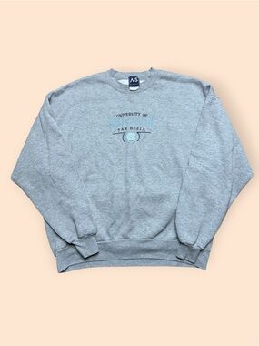 Vintage North Carolina Tar Heels Y2K Embroidered Crewneck Sweatshirt 2XL Gray